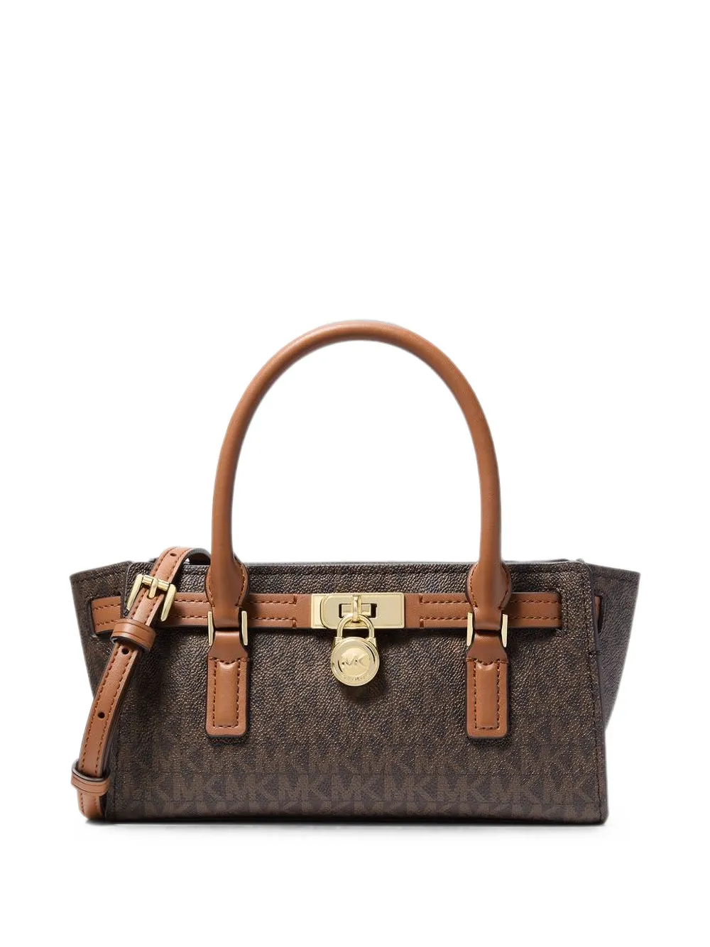Michael Kors Hamilton Moderne extra kleine crossbodytas met kenmerkend logo Bruin