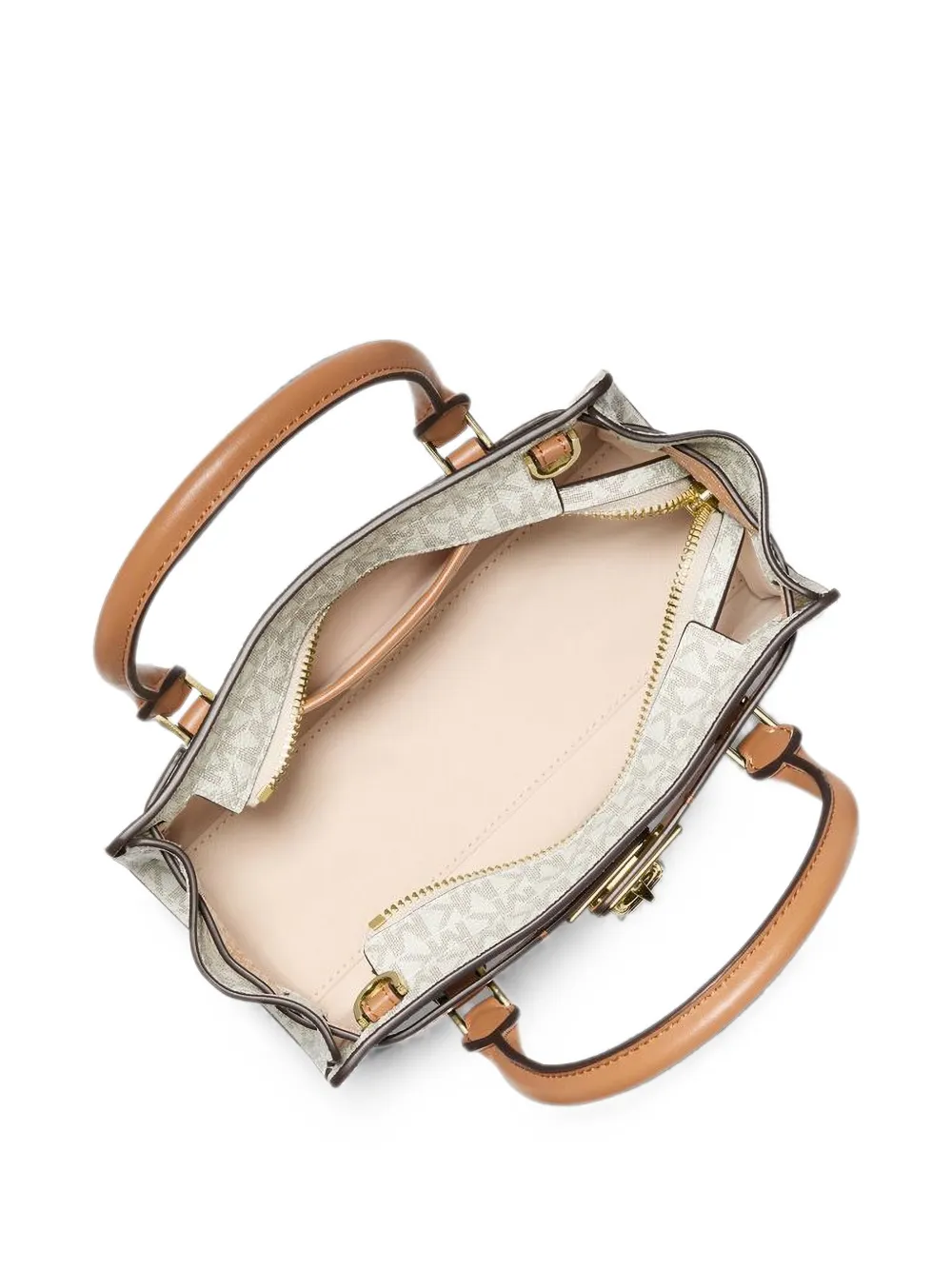 Michael Kors Hamilton Moderne extra kleine crossbodytas met kenmerkend logo Beige