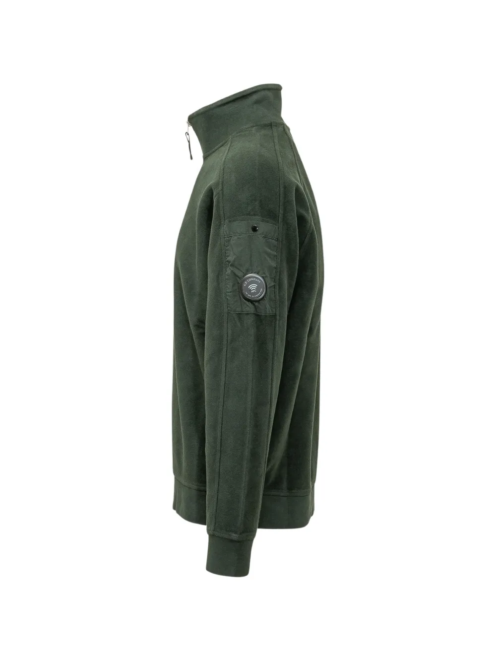 C.P. Company brushed emerized diagonal fleece half-zip lens sweatshirt Groen