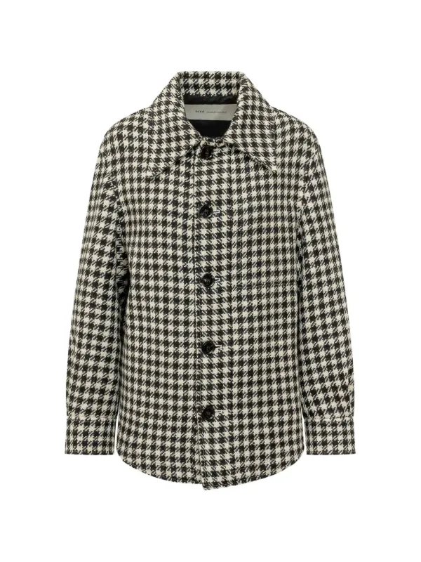 Ami Paris Houndstooth-pattern Buttoned Jacket in Black