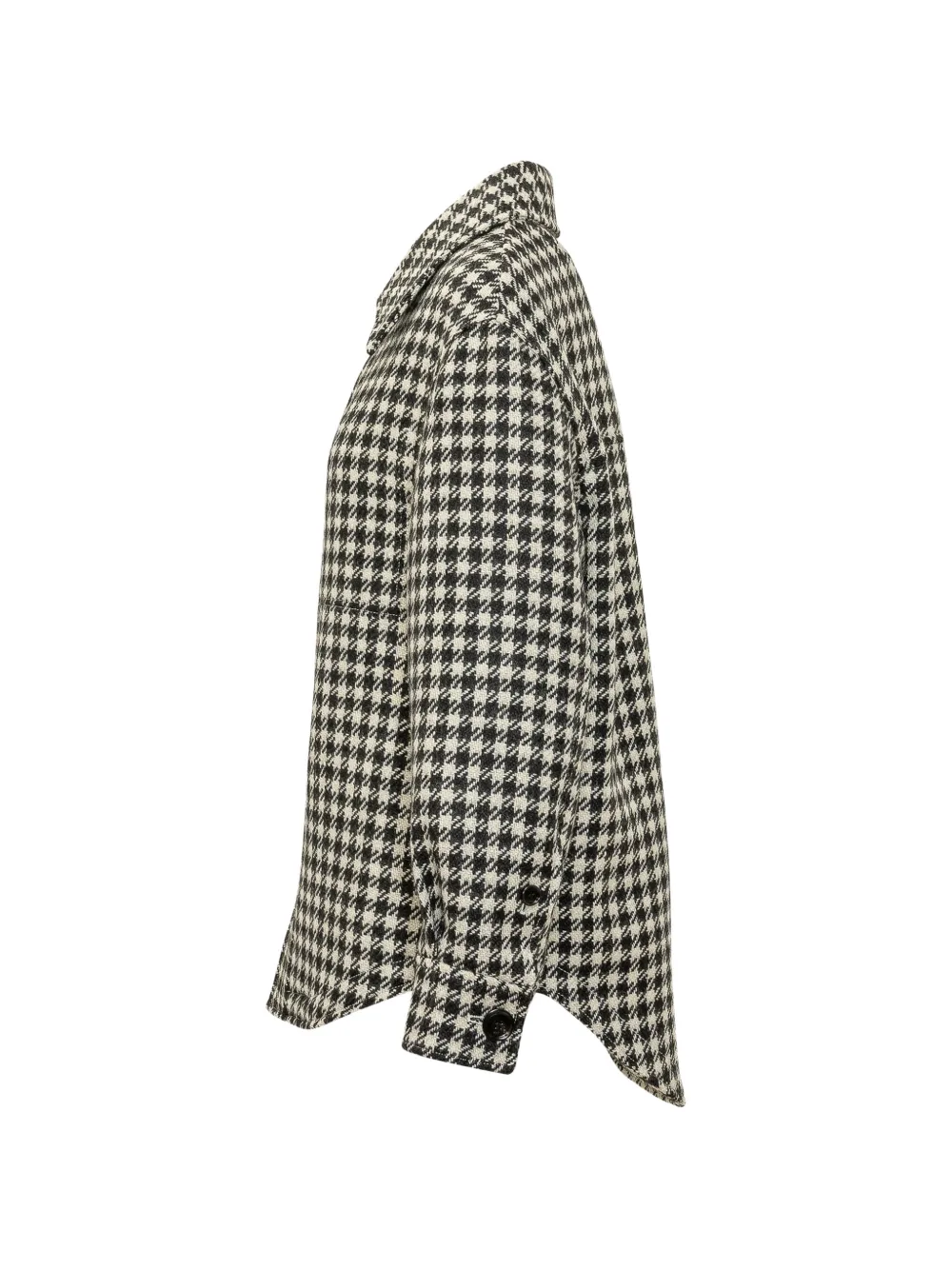 AMI Paris Jack met pied-de-poulepatroon en knopen Zwart