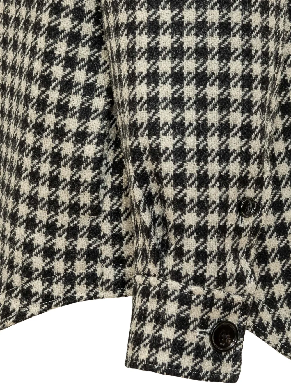 AMI Paris Jack met pied-de-poulepatroon en knopen Zwart