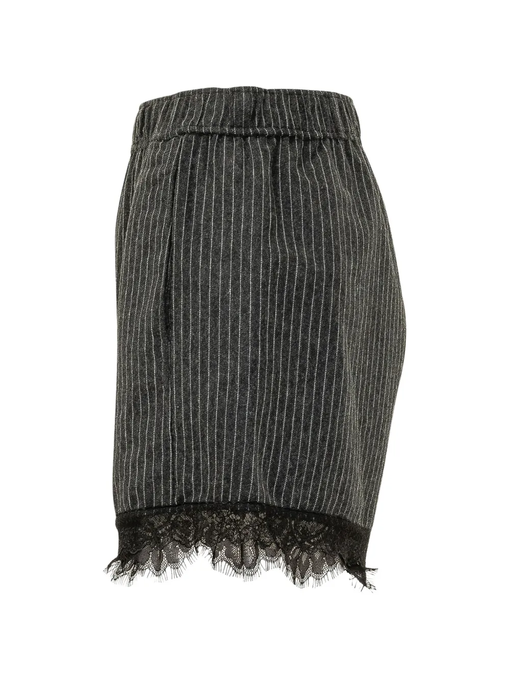 GANNI Shorts met krijtstreep en kanten afwerking Grijs