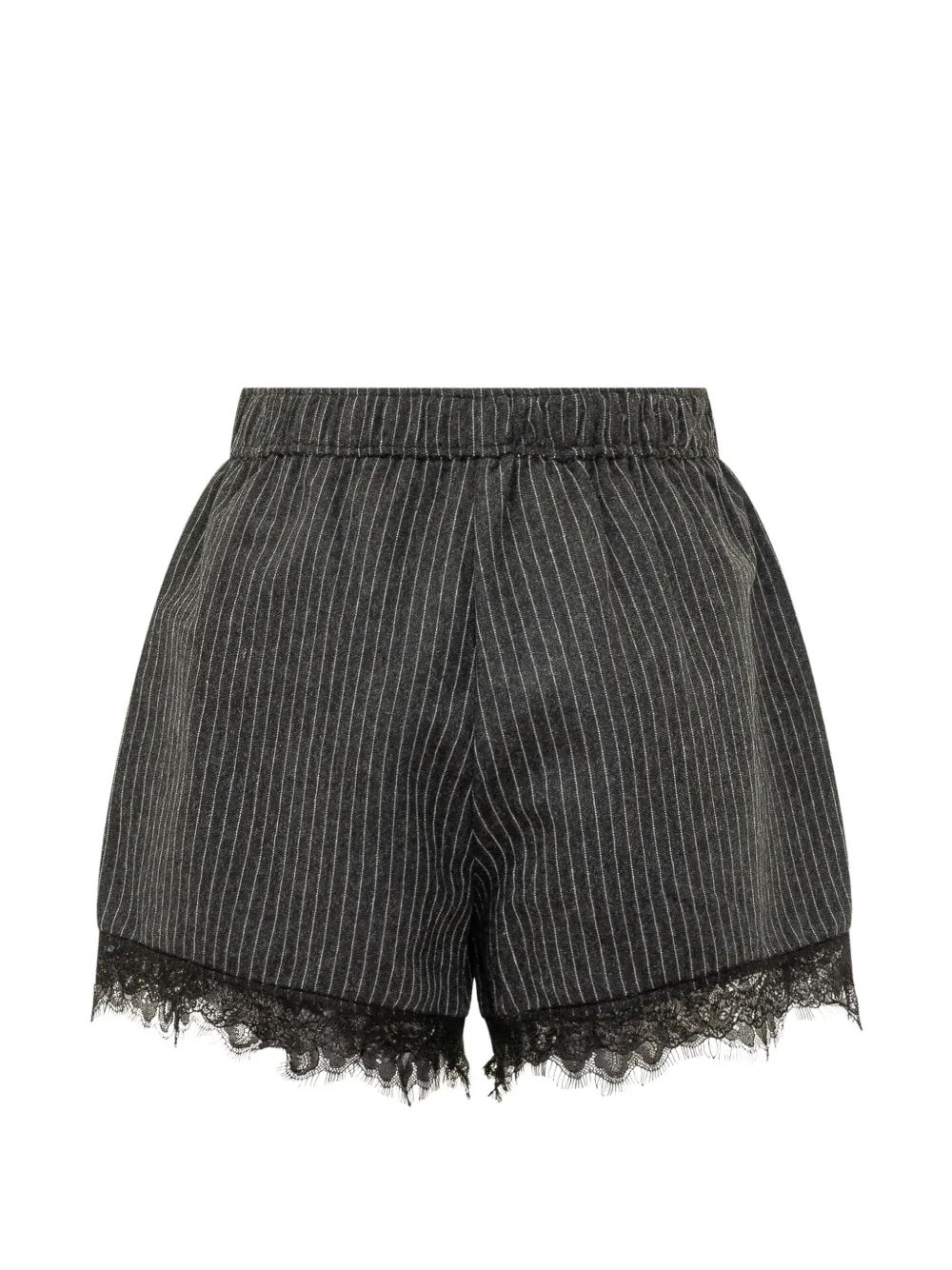 GANNI Shorts met krijtstreep en kanten afwerking Grijs
