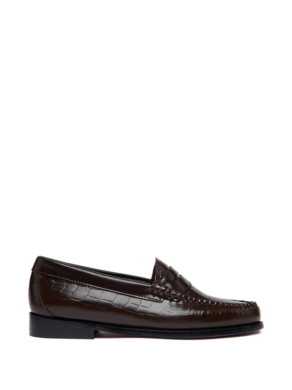 G.H.Bass Weejuns crocodile-embossed leather loafers - Marrone