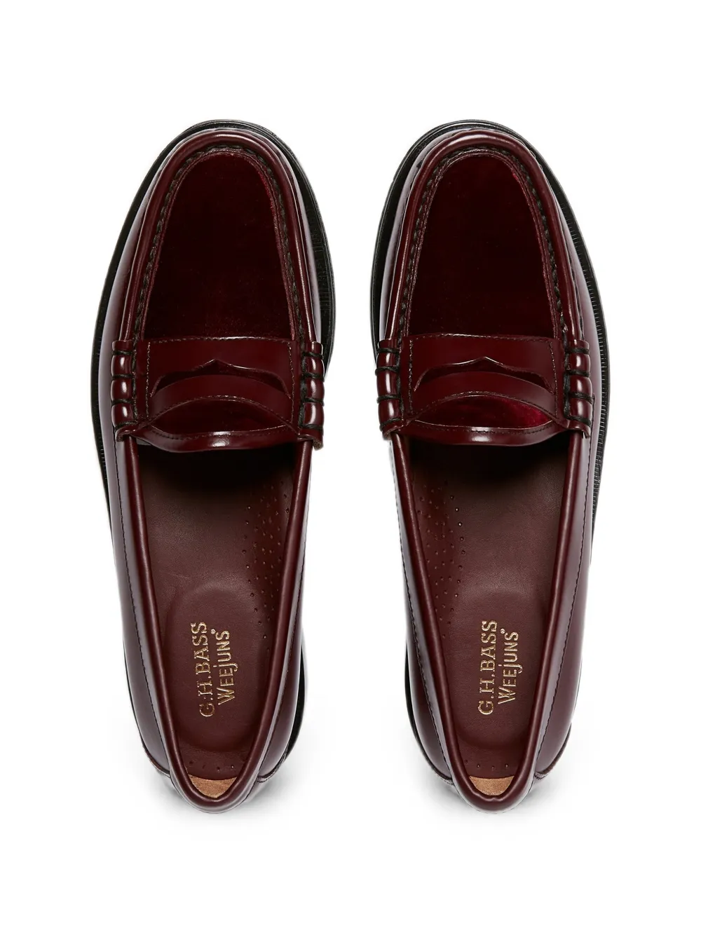 G.H.Bass Weejuns Larson velvet-panel loafers Rood