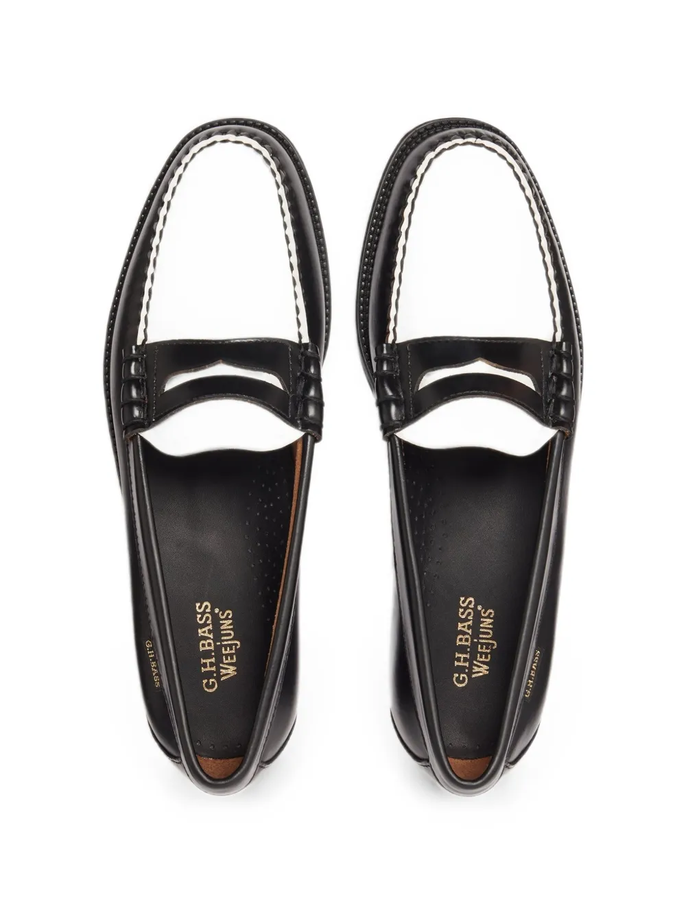 G.H.Bass Larson Flag leather loafers Zwart