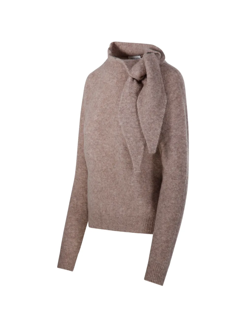 Roberto Collina Trui met geribbeld detail en gestrikte hals Beige