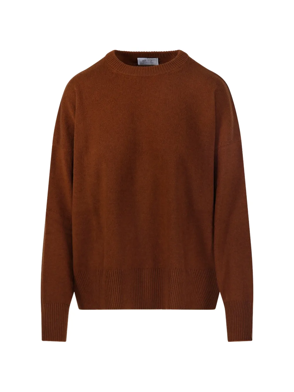 BeYou ribbed-detail drop-shoulder sweater - Marrone