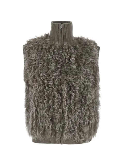 P.A.R.O.S.H. bouclé-texture sleeveless jacket
