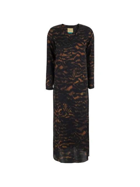 MOMONÌ abstract-print V-neck dress
