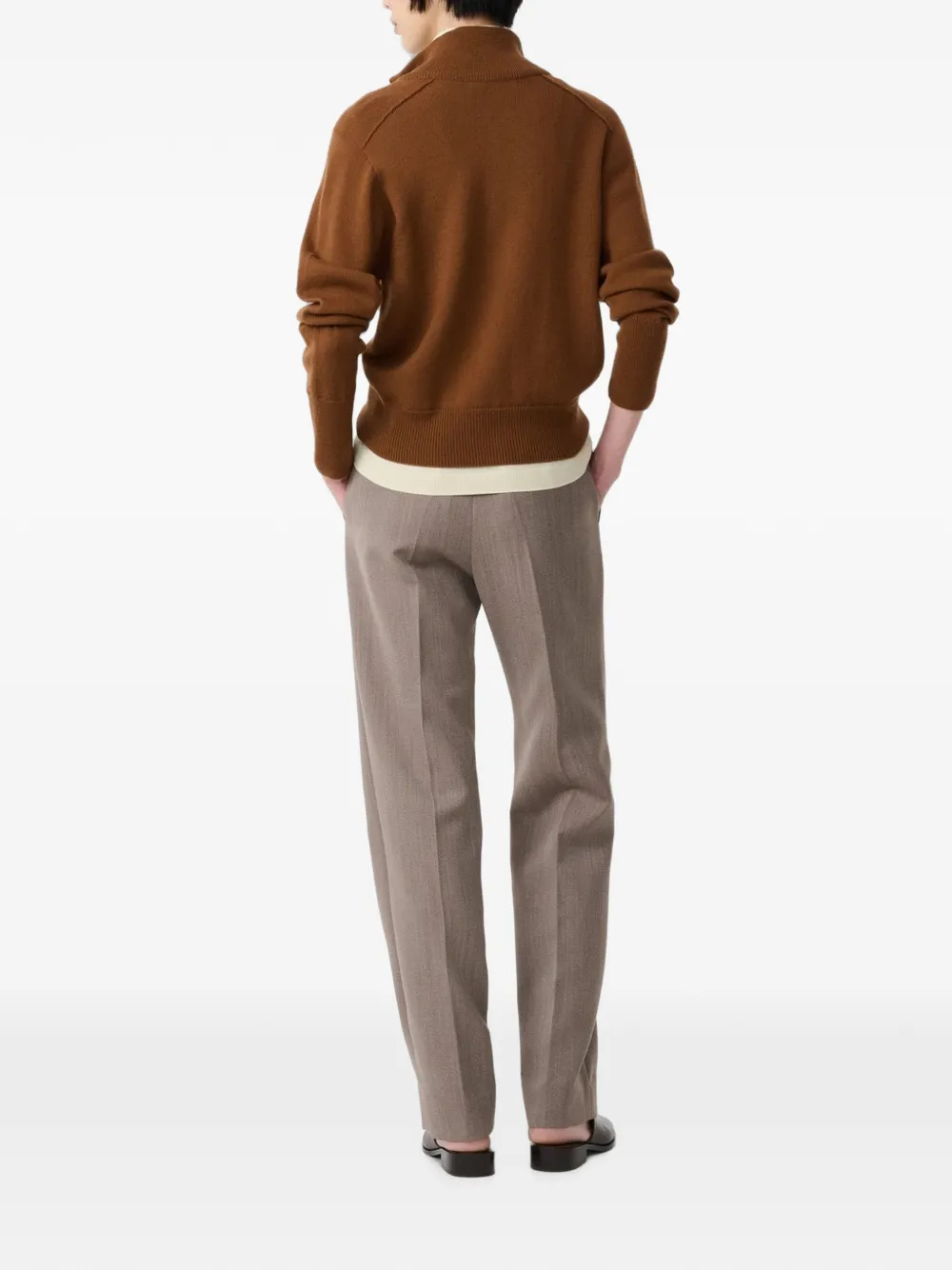 Studio Nicholson Maren Half-zip Sweater in Brown, view 4