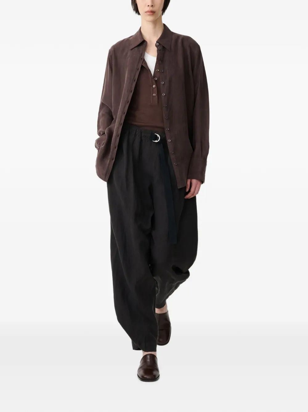 Studio Nicholson Torin twill blouse Bruin
