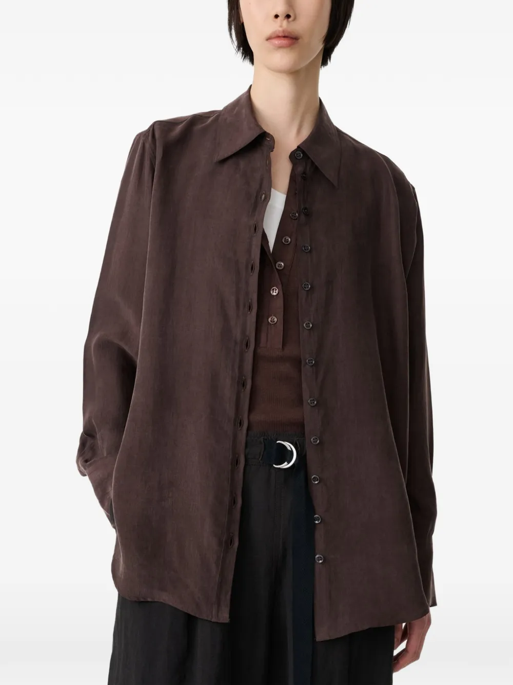Studio Nicholson Torin twill blouse Bruin