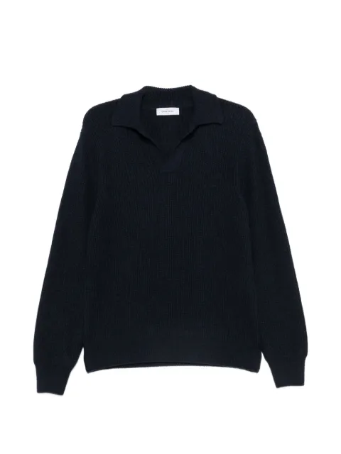 Gran Sasso ribbed-knit polo-collar sweater
