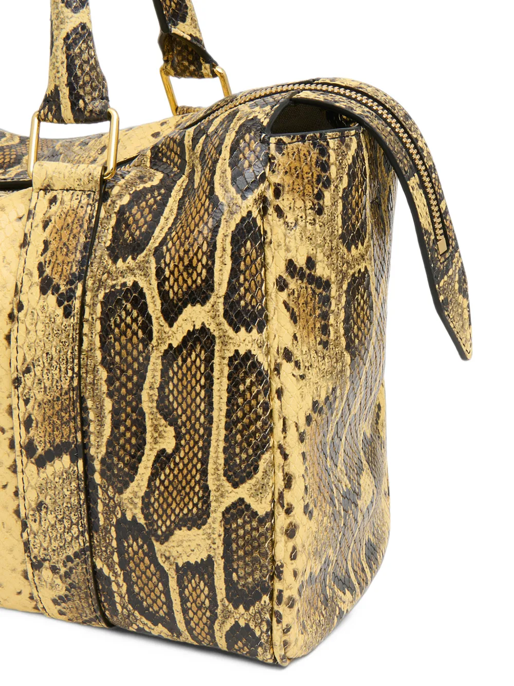 Mansur Gavriel Onda snakeskin-effect leather satchel bag Geel