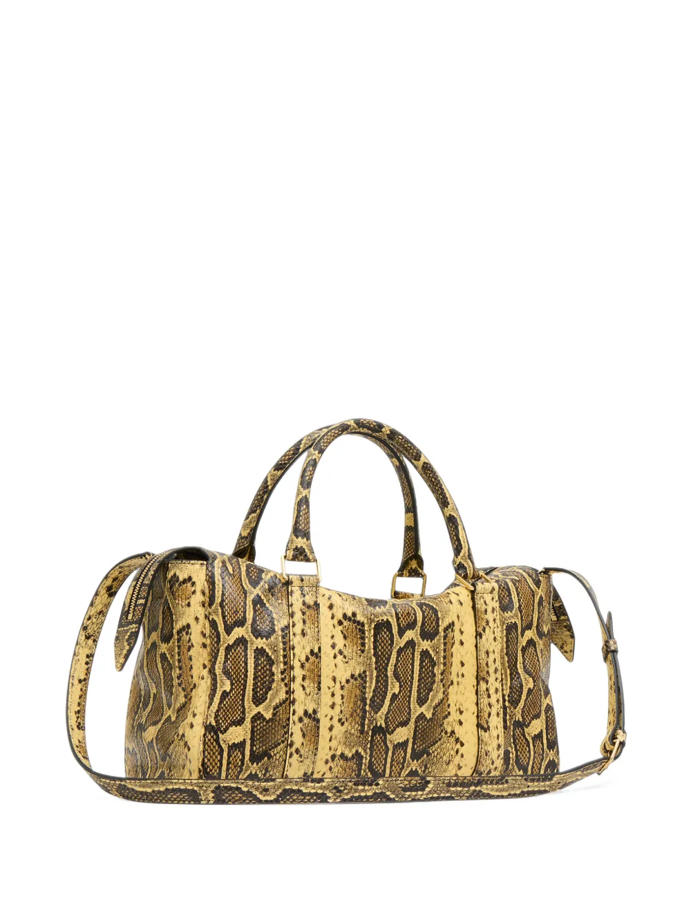 Mansur Gavriel Onda snakeskin-effect leather satchel bag Geel