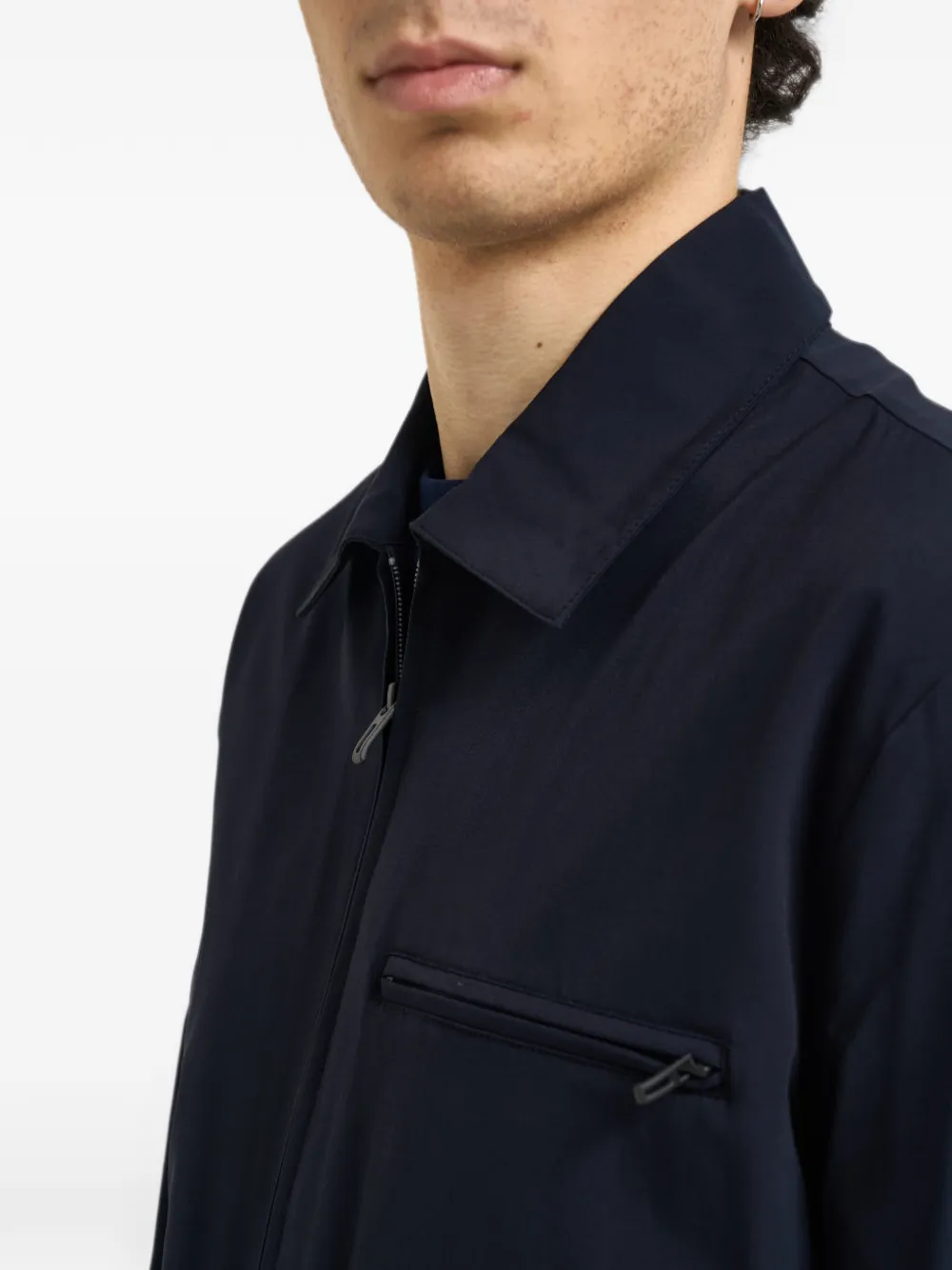 Emporio Armani Travel Essential nylon twill jack Blauw