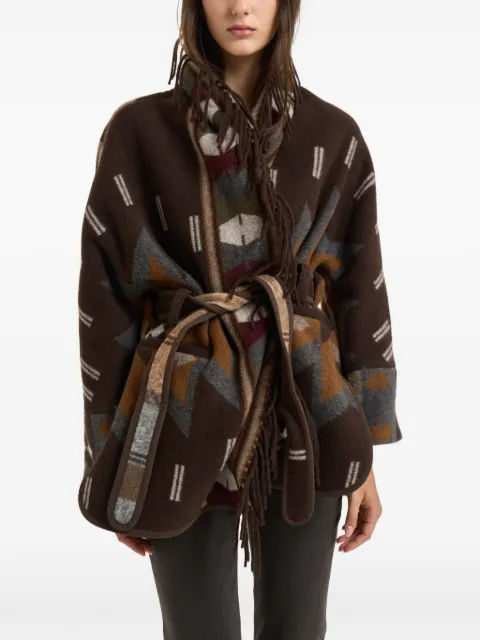 Bazar Deluxe fringed geometric-pattern jacket