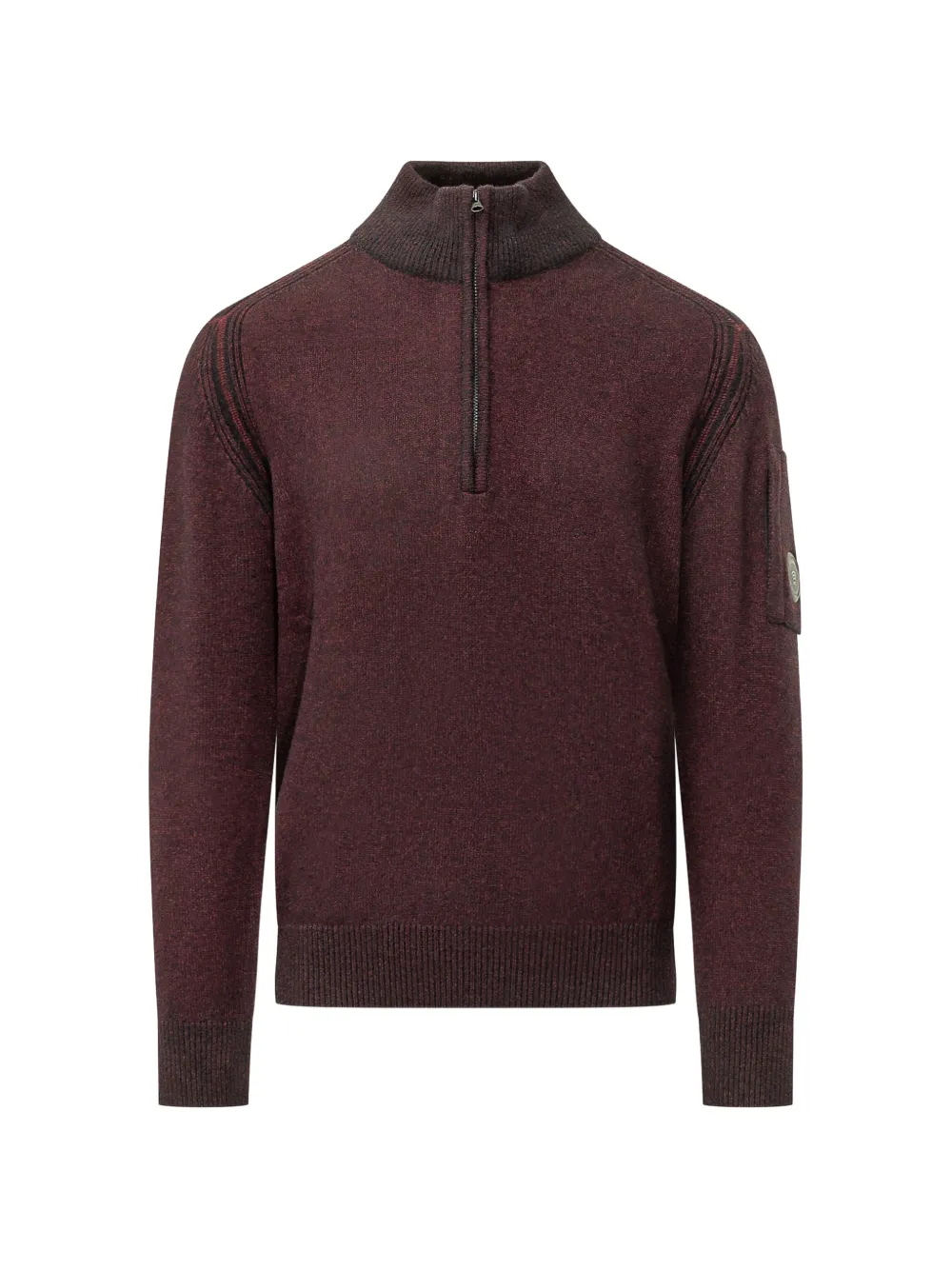 C.P. Company fleece knit lens half-zip sweater Rood