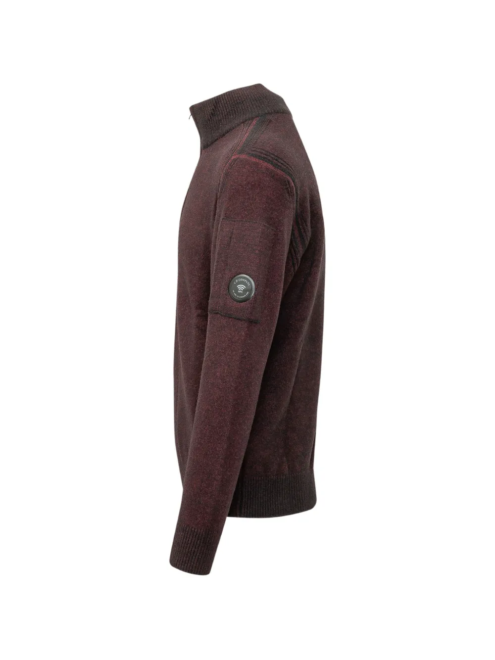 C.P. Company fleece knit lens half-zip sweater Rood