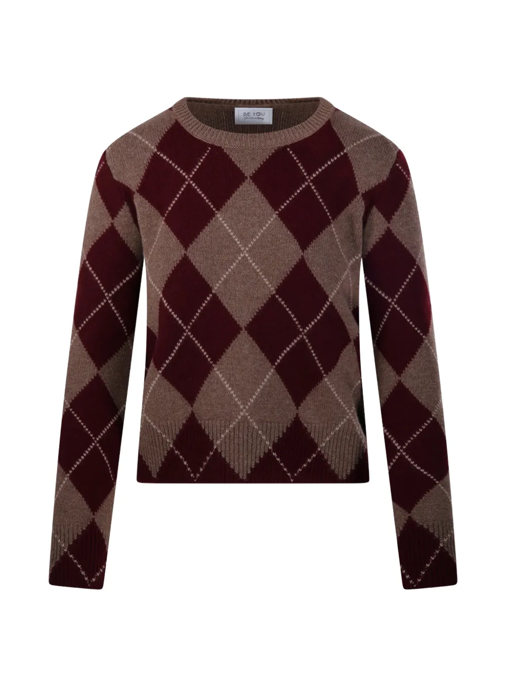 BeYou argyle crew-neck sweater - Nude