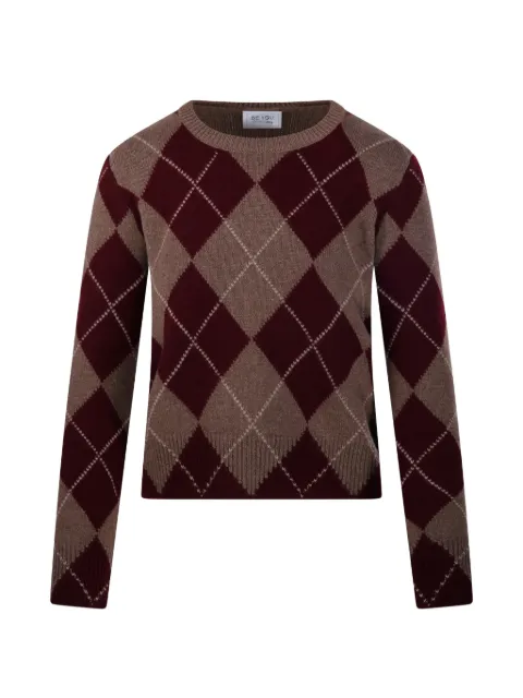 BeYou argyle crew-neck sweater