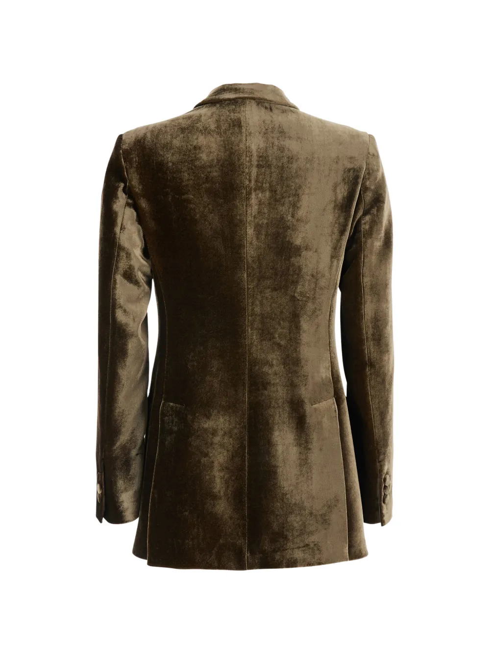 P.A.R.O.S.H. Blazer met dubbele rij knopen en fluwelen textuur Bruin