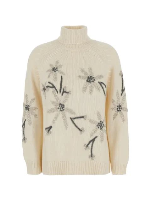 P.A.R.O.S.H. floral-embroidered roll-neck sweater