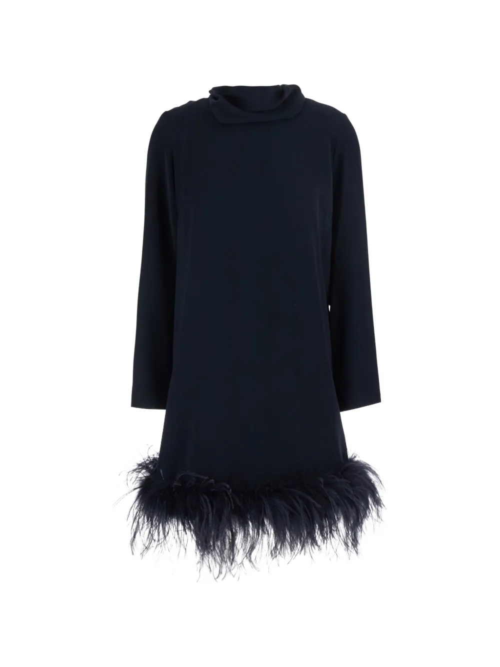 P.A.R.O.S.H. Mini-jurk met veren afwerking en strik detail Blauw