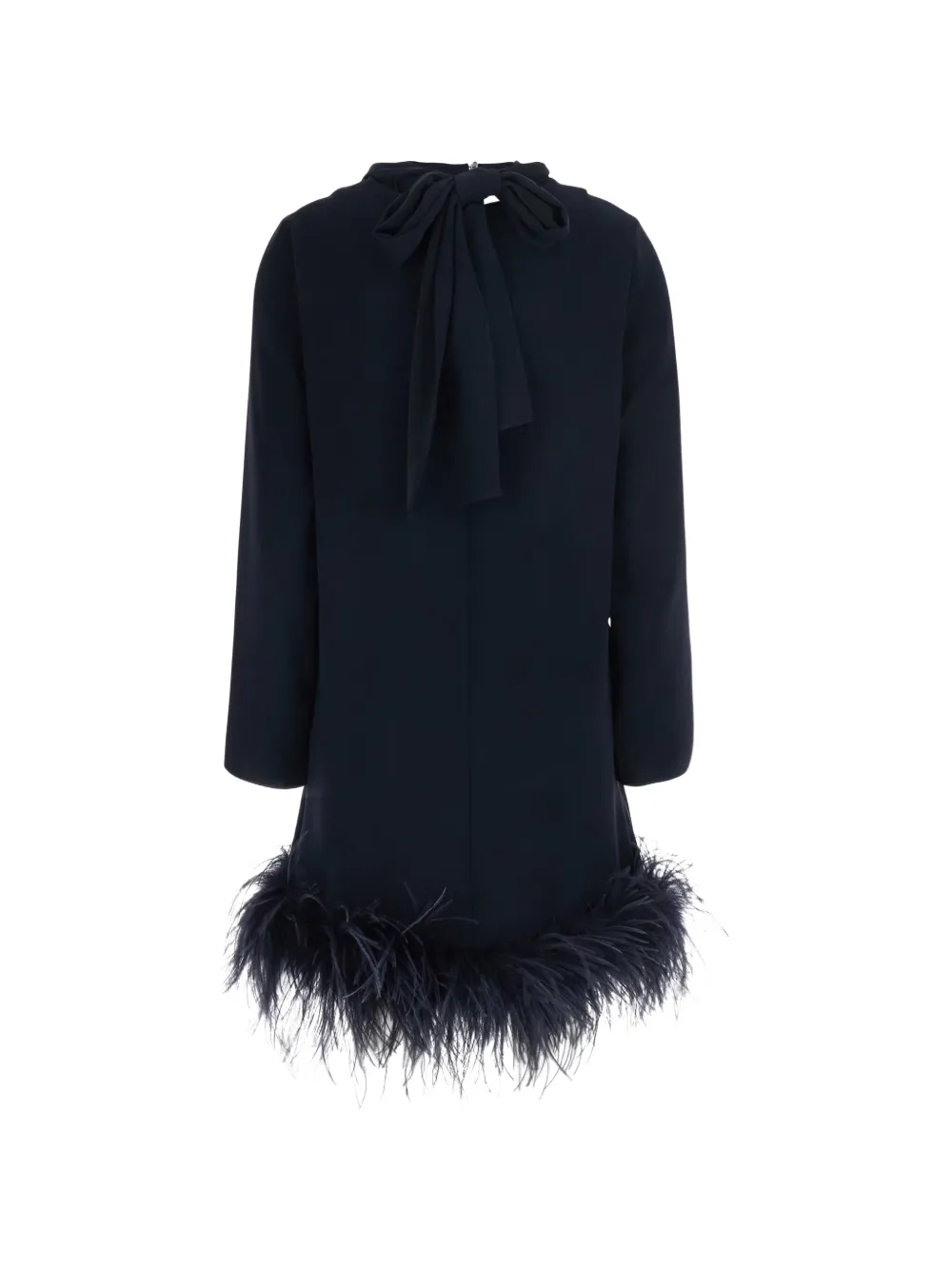 P.A.R.O.S.H. Mini-jurk met veren afwerking en strik detail Blauw