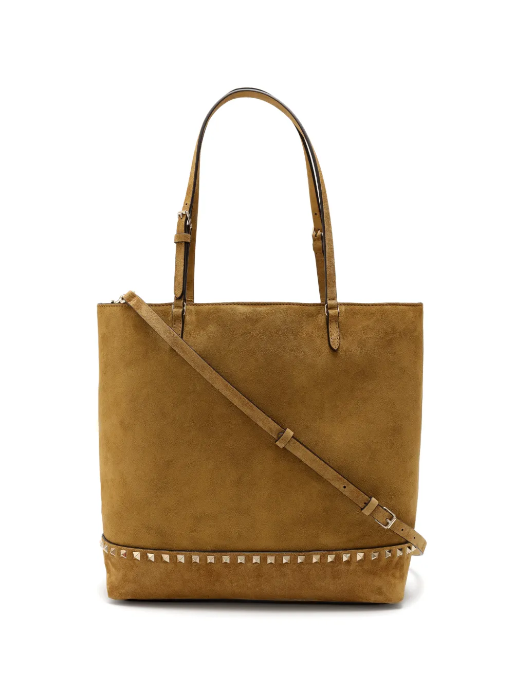 Valentino Garavani Borsa a spalla Rockstud in pelle scamosciata - Marrone