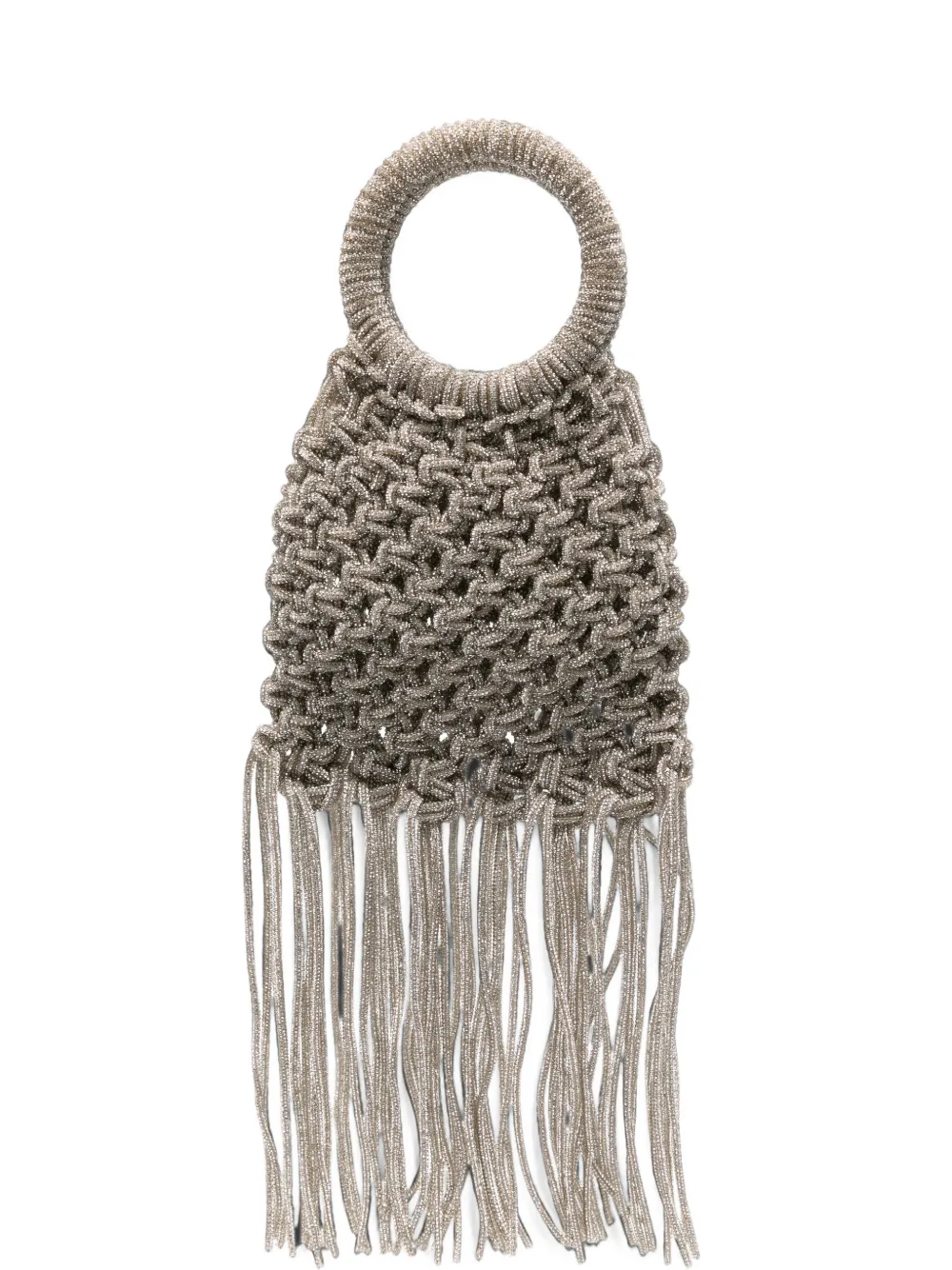 TWENTY FOURHAITCH Maronti crystal-embellished fringed tote bag