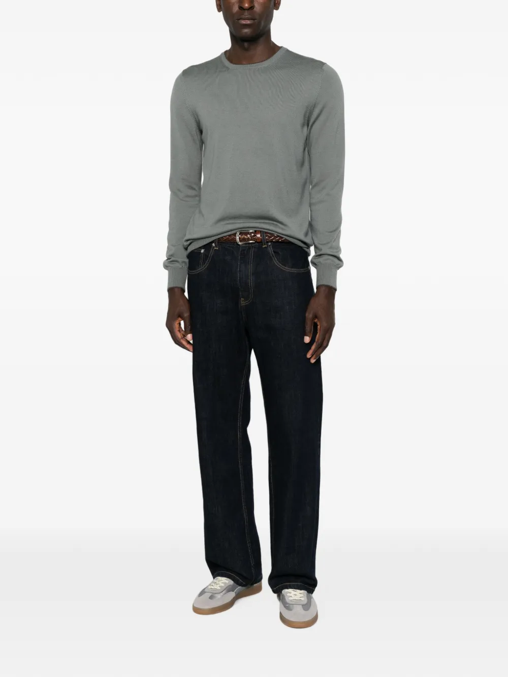 Gran Sasso Sweater met elleboogpatch Grijs