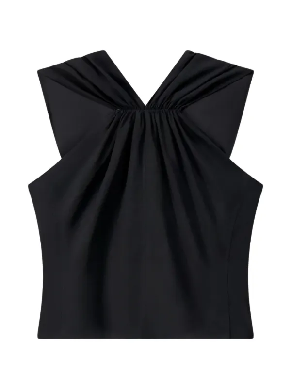 A.L.C. Elouise Gathered-stretch Blouse in Black