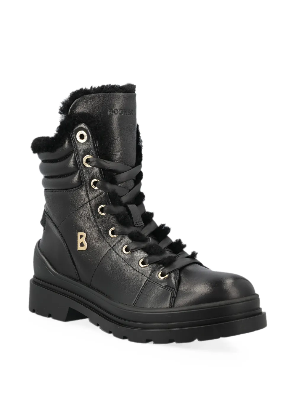 BOGNER St.Moritz combat boots met veters Zwart
