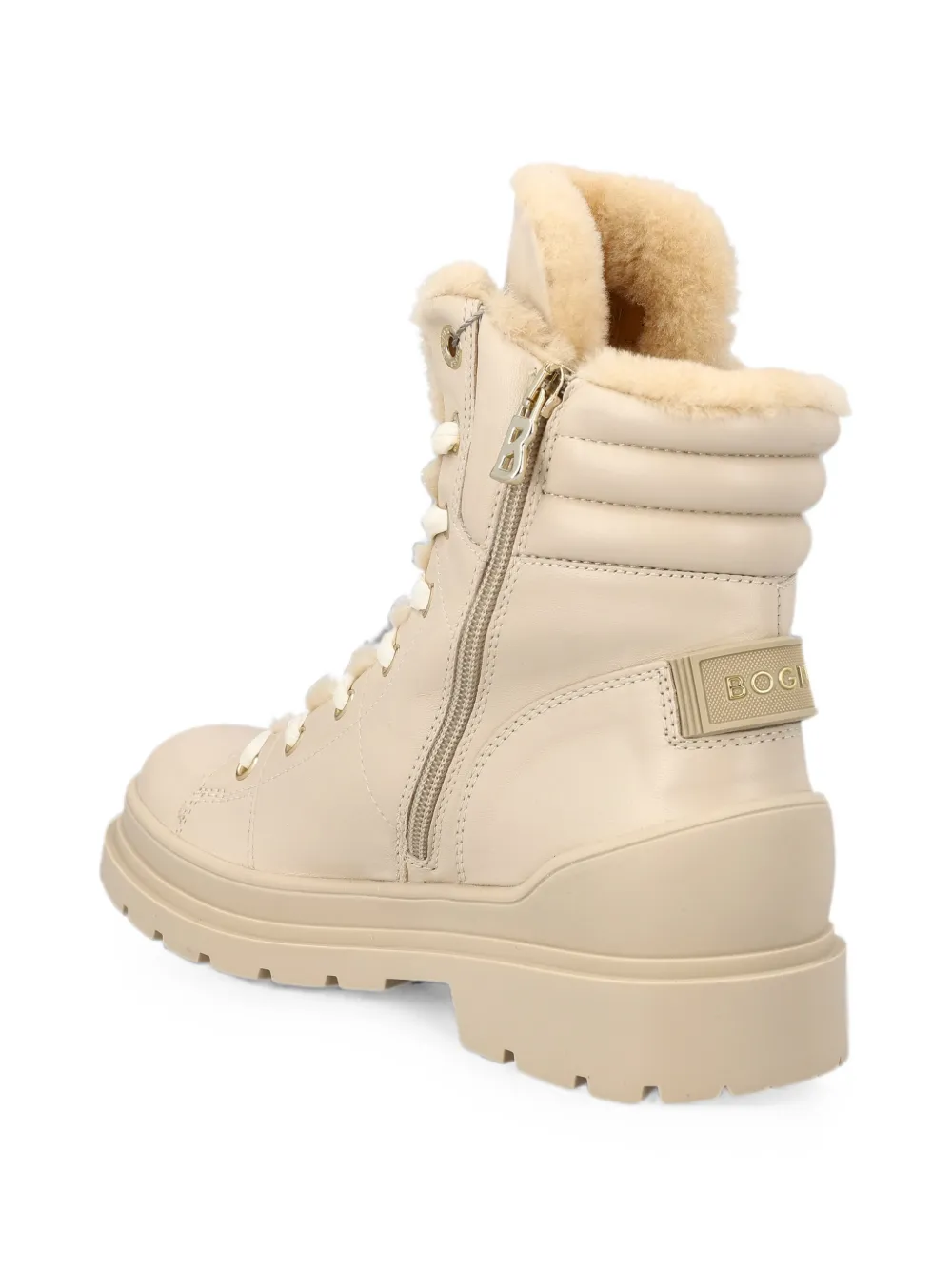 BOGNER Leren enkellaarzen Beige