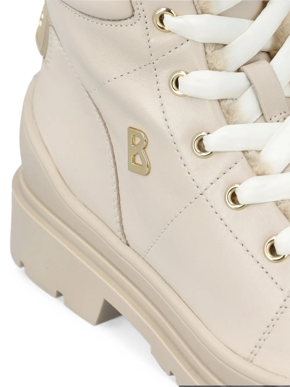 BOGNER Leren enkellaarzen Beige