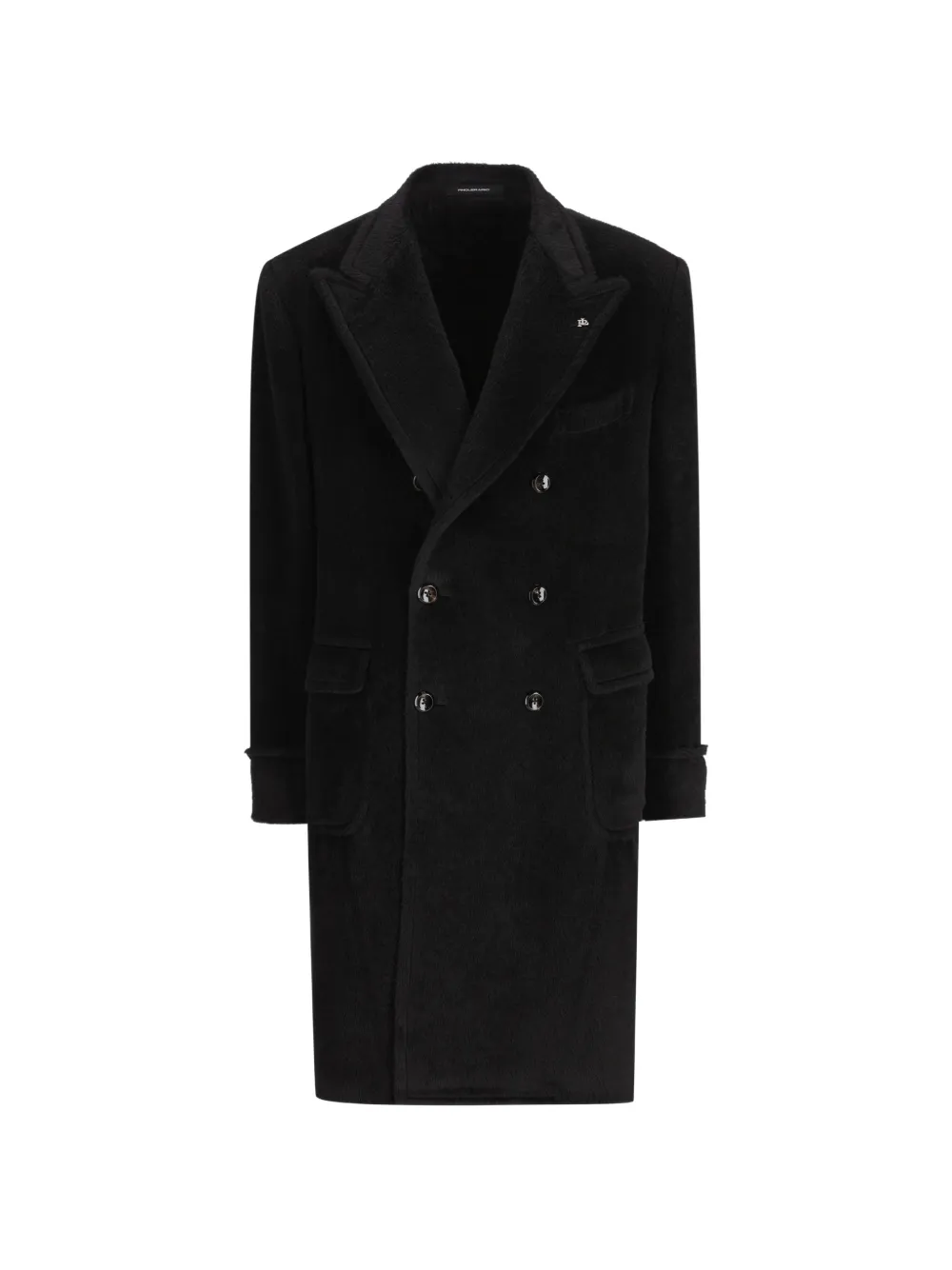 Tagliatore double-breasted peaked-lapel coat - Schwarz