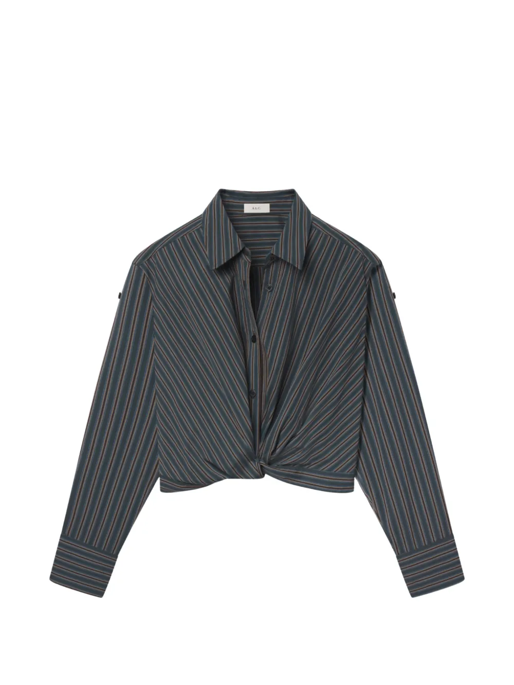 A.L.C. Leo striped twist-front shirt - Bleu A.L.C. Leo striped twist-front shirt - Bleu