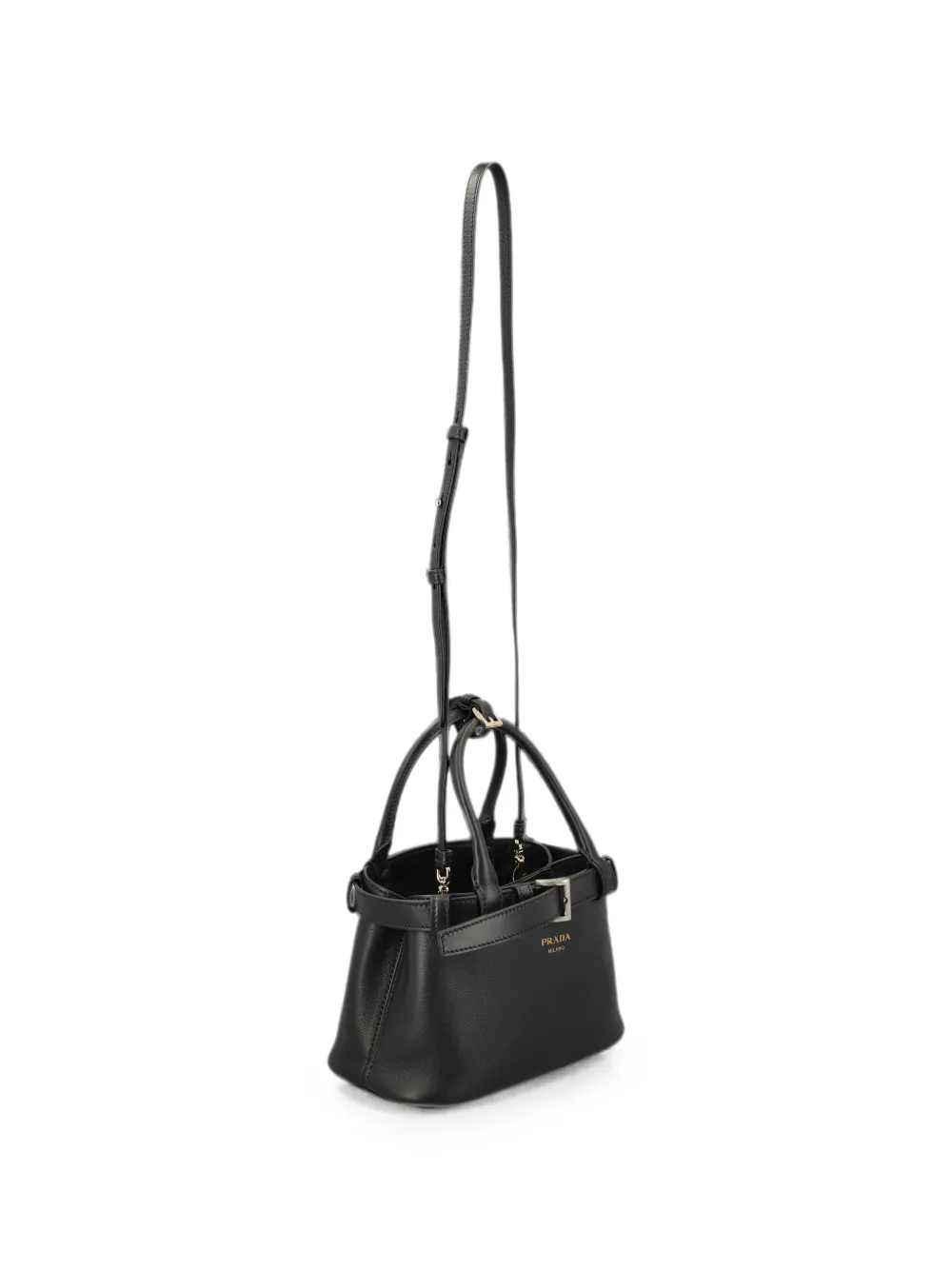 Prada Kleine leren tas met gespriem Zwart