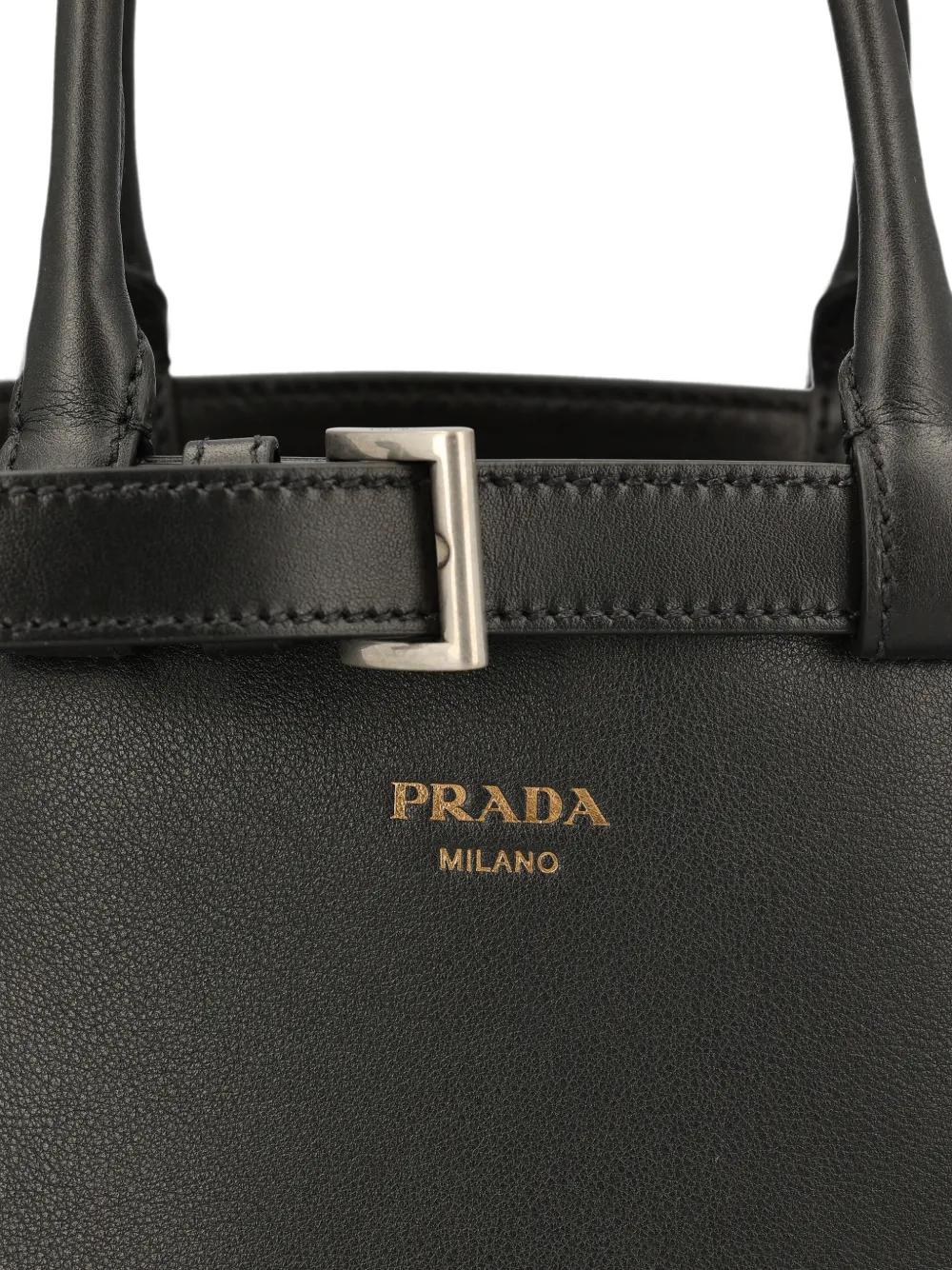 Prada Kleine leren tas met gespriem Zwart