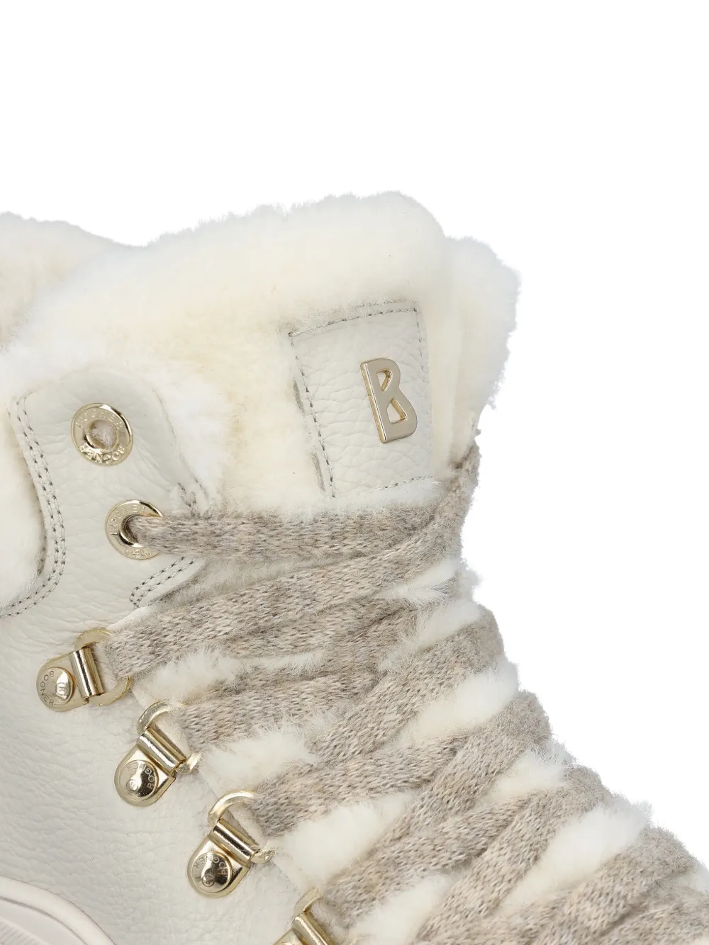 BOGNER Arosa 4 B Shearling-trim Lace-up Ankle Boots in Neutrals, view 4