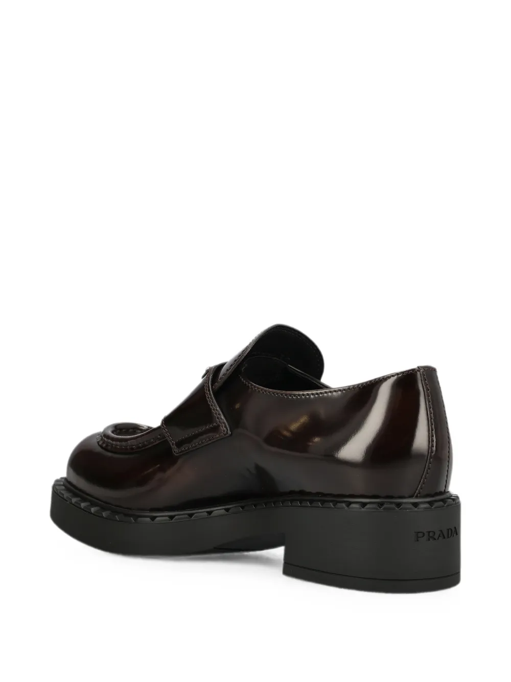 Prada chocolate brushed-leather loafers Bruin