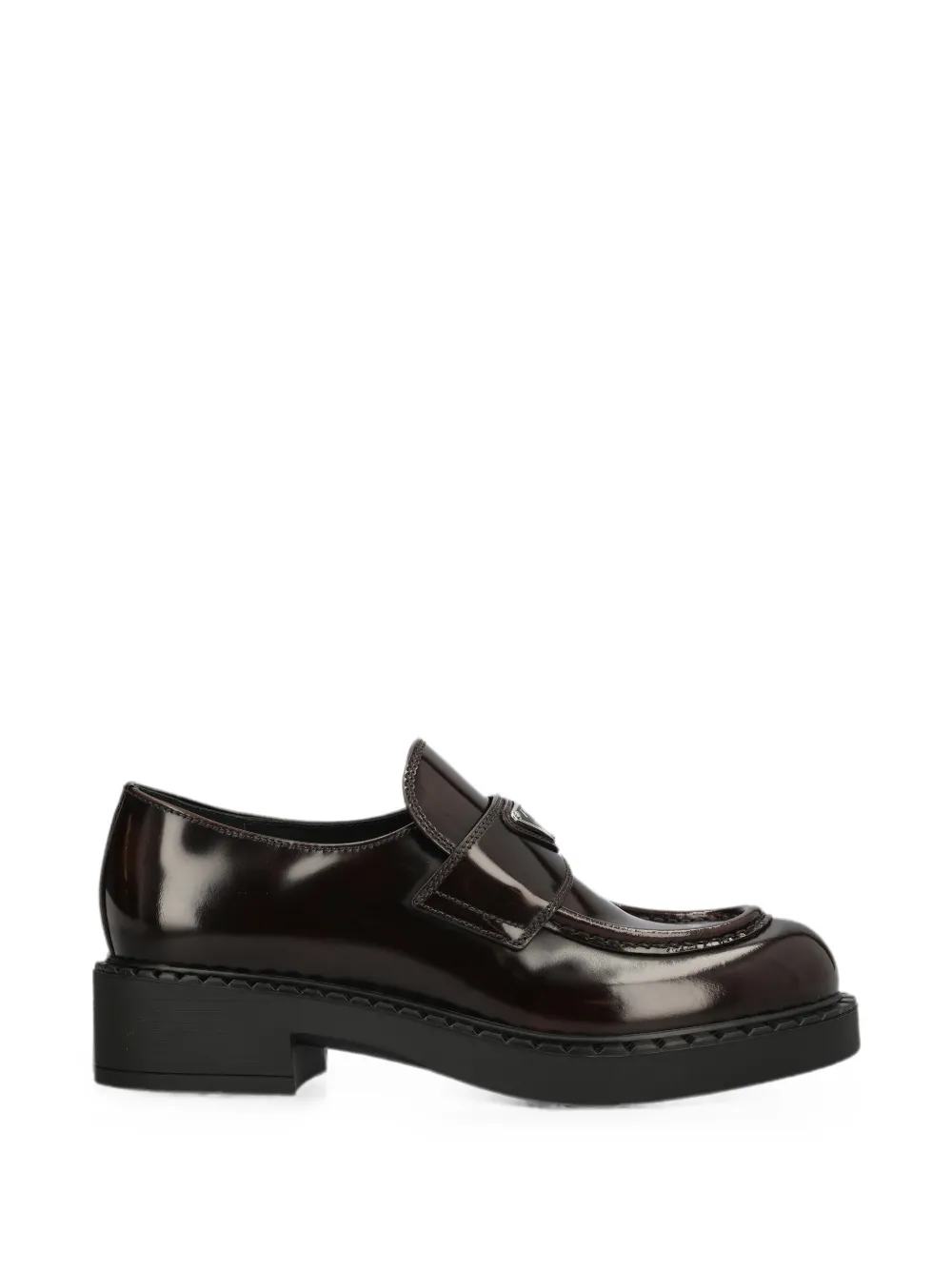 Prada chocolate brushed-leather loafers Bruin