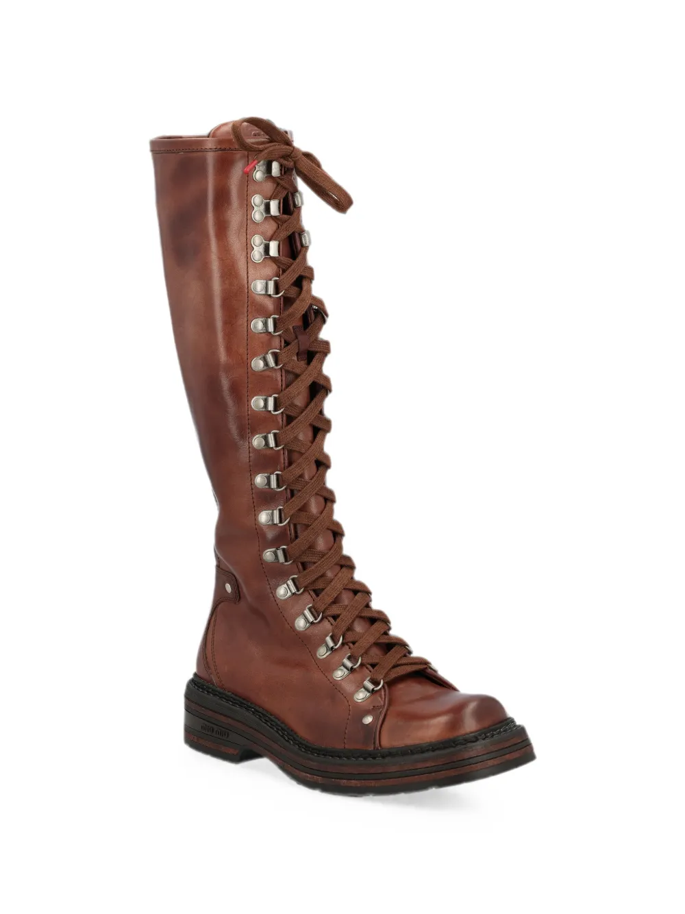 Miu lace-up leather boots Bruin