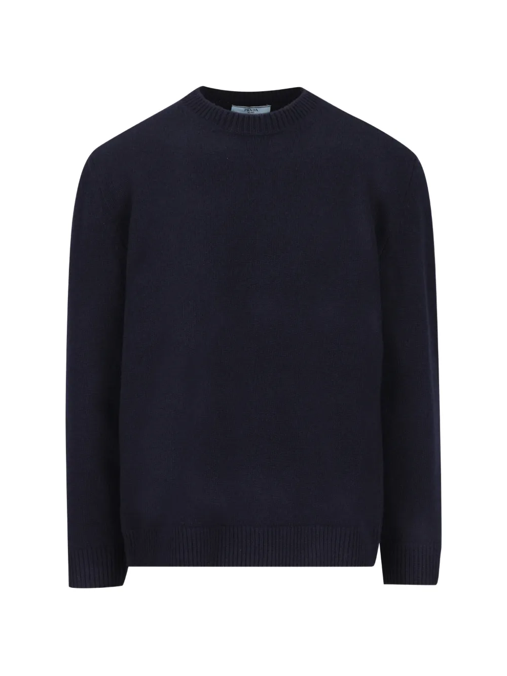 Prada leather-patch crew-neck sweater - Blau