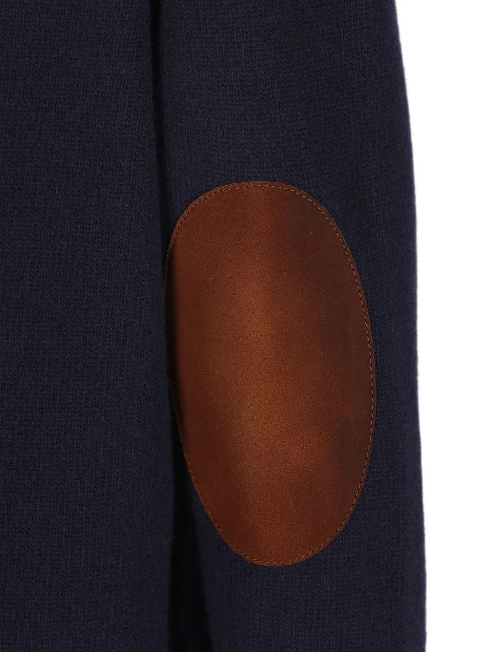 Prada Trui met leren patch en ronde hals Blauw