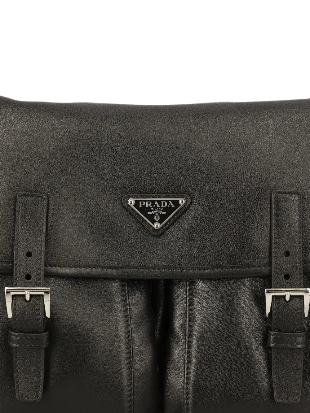 Prada Leren schoudertas Zwart