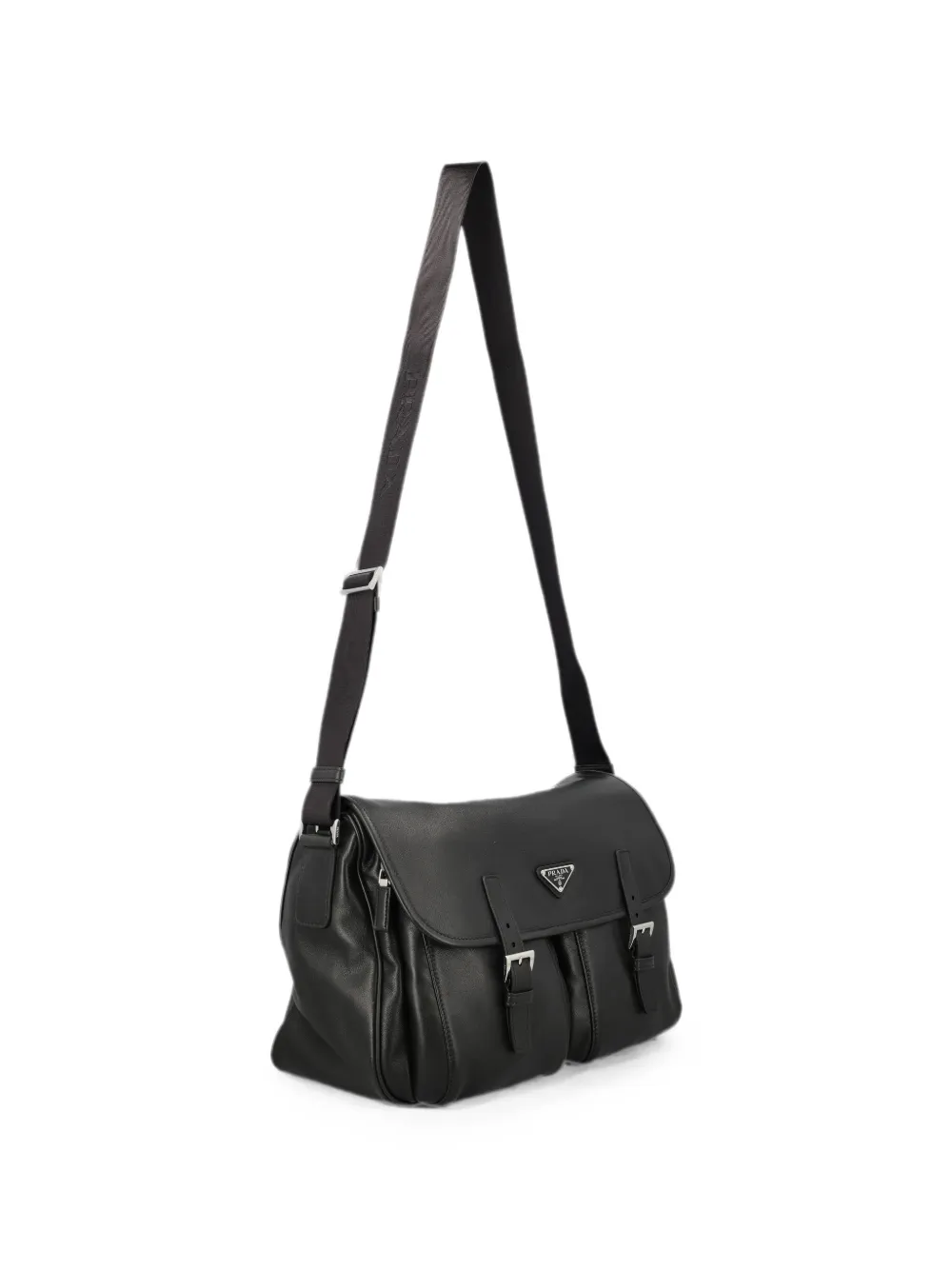 Prada Leren schoudertas Zwart